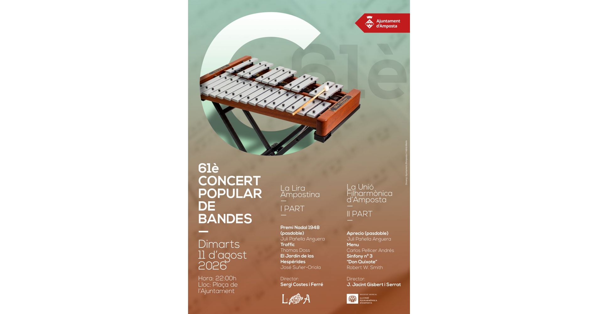El 61� Concert Popular de Bandes d&rsquo;Amposta homenatjar� la figura del compositor Juli Pa�ella | Amposta.info
