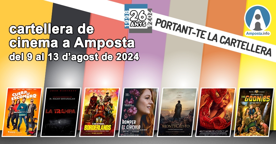 Cartellera de cinema a Amposta del 9 al 13 dagost de 2024