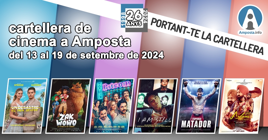 Cartellera de cinema a Amposta del 13 al 19 de setembre de 2024