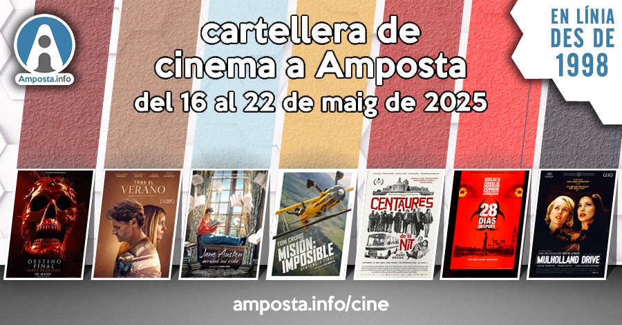 Cartellera de cinema a Amposta del 16 al 22 de maig de 2025