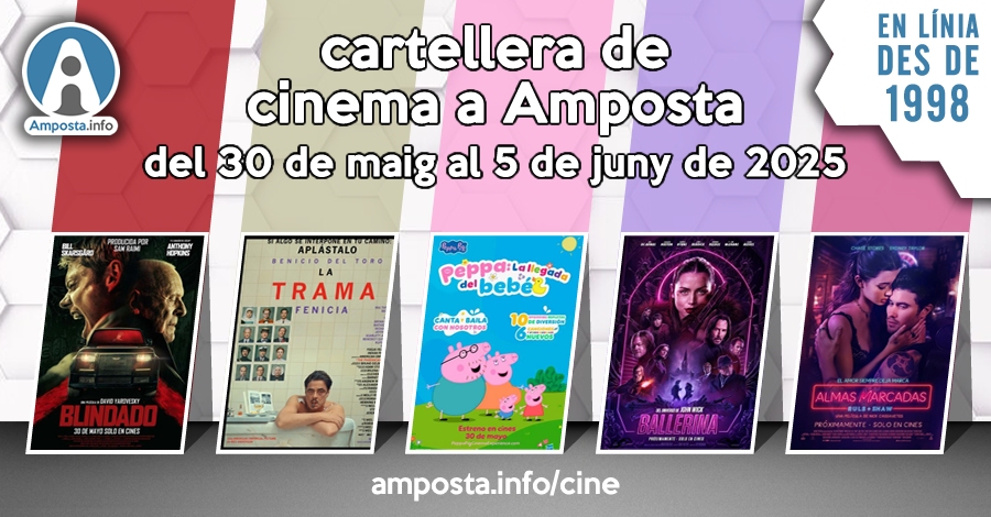 Cartellera de cinema a Amposta del 30 de maig al 5 de juny de 2025