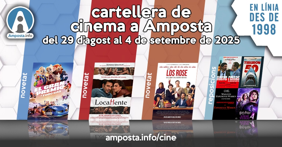 Cartellera de cinema a Amposta del 29 dagost al 4 de setembre de 2025
