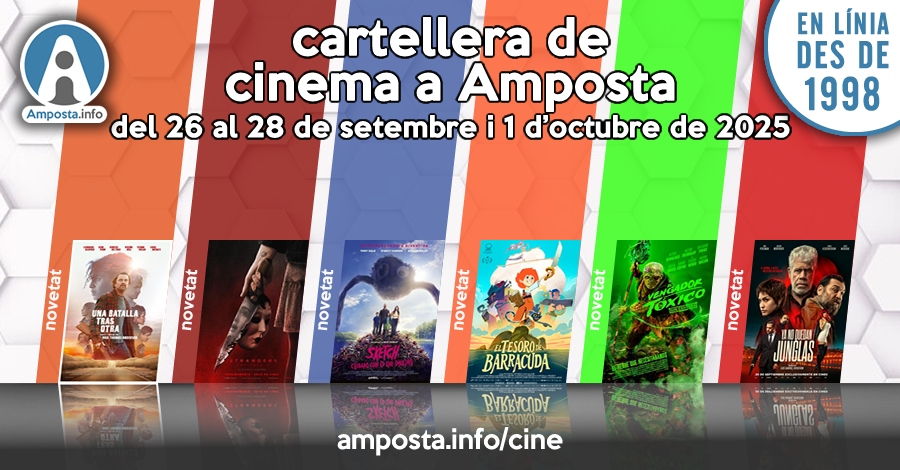 Cartellera de cinema a Amposta del 26 de setembre al 2 doctubre de 2025