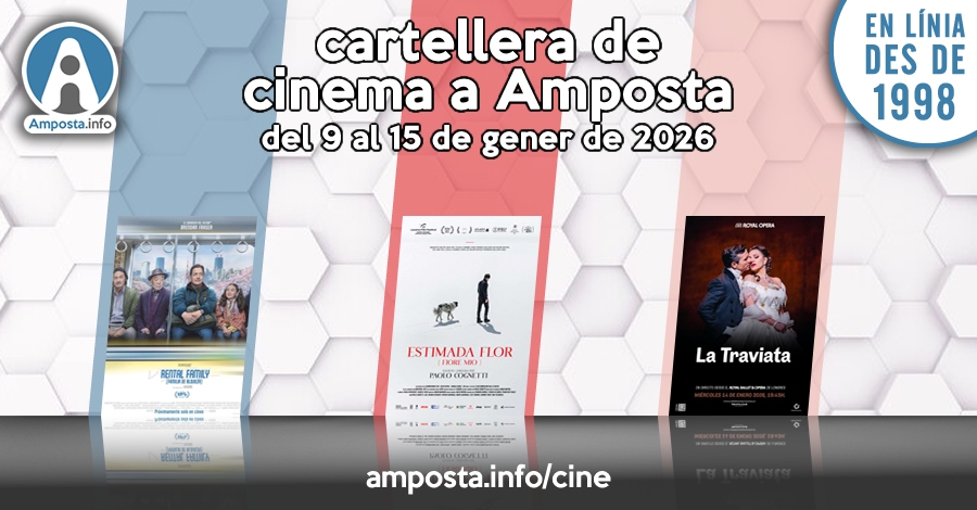 Cartellera de cinema a Amposta del 9 al 15 de gener de 2026