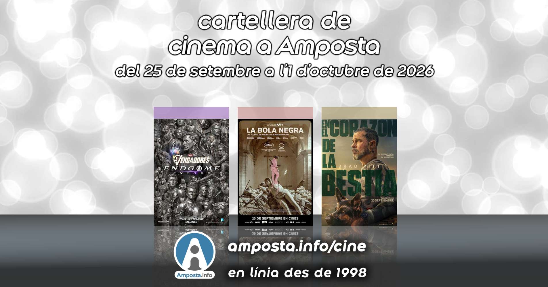 Cartellera de cinema a Amposta del 25 de setembre a l&rsquo;1 d&rsquo;octubre de 2026