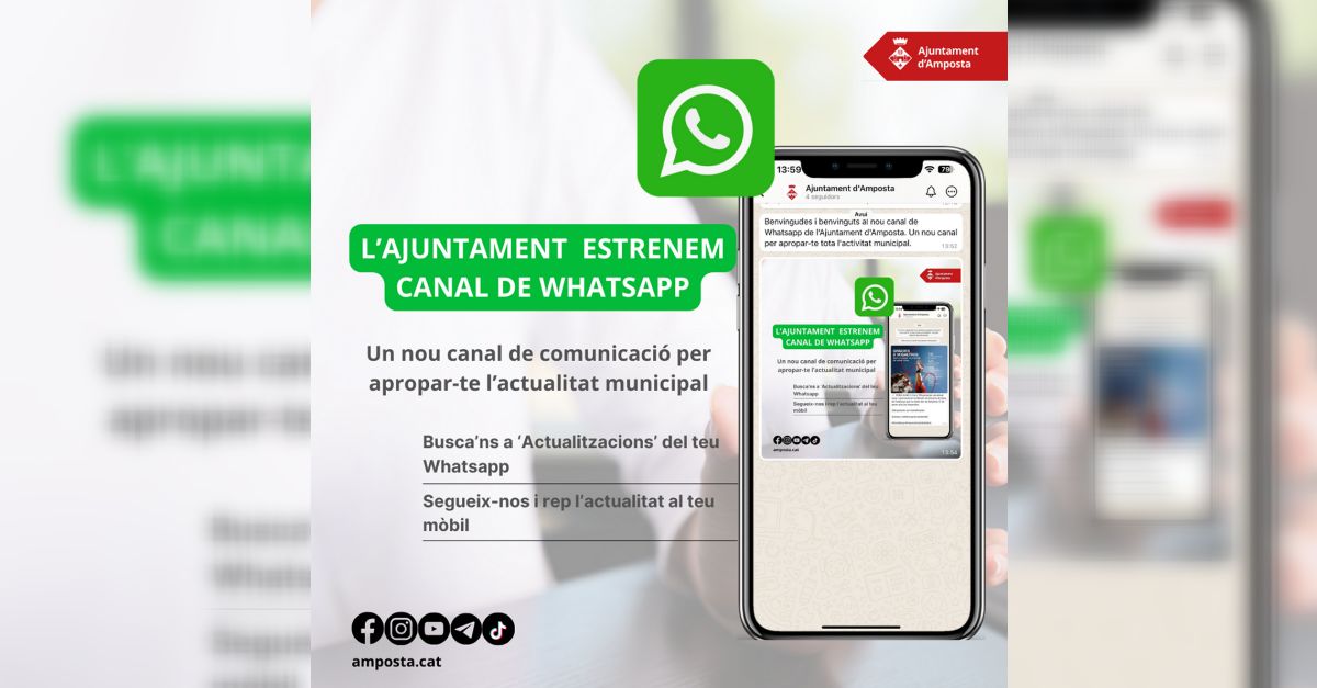 LAjuntament dAmposta estrena canal de Whatsapp