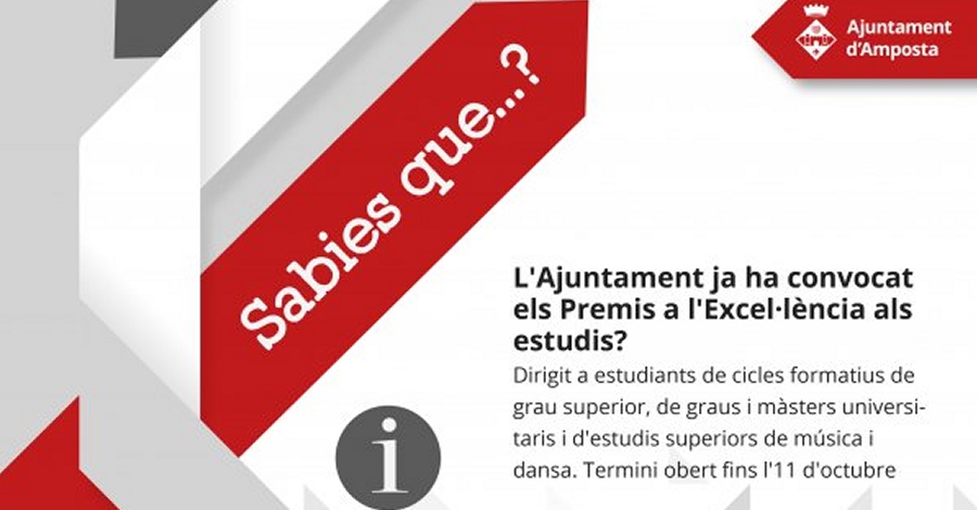 Oberta la convocat�ria dels Premis a l�Excel�l�ncia als Estudis