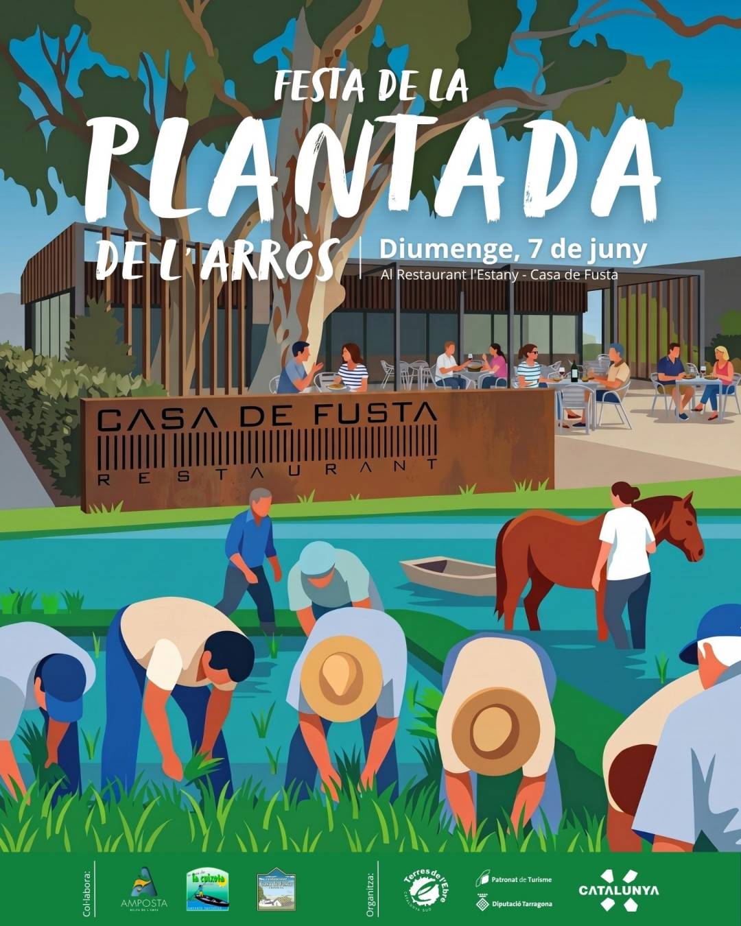 Restaurant l&rsquo;Estany -Casa de Fusta. Festa de la plantada de l&rsquo;arr�s. Diumenge, 7 de juny