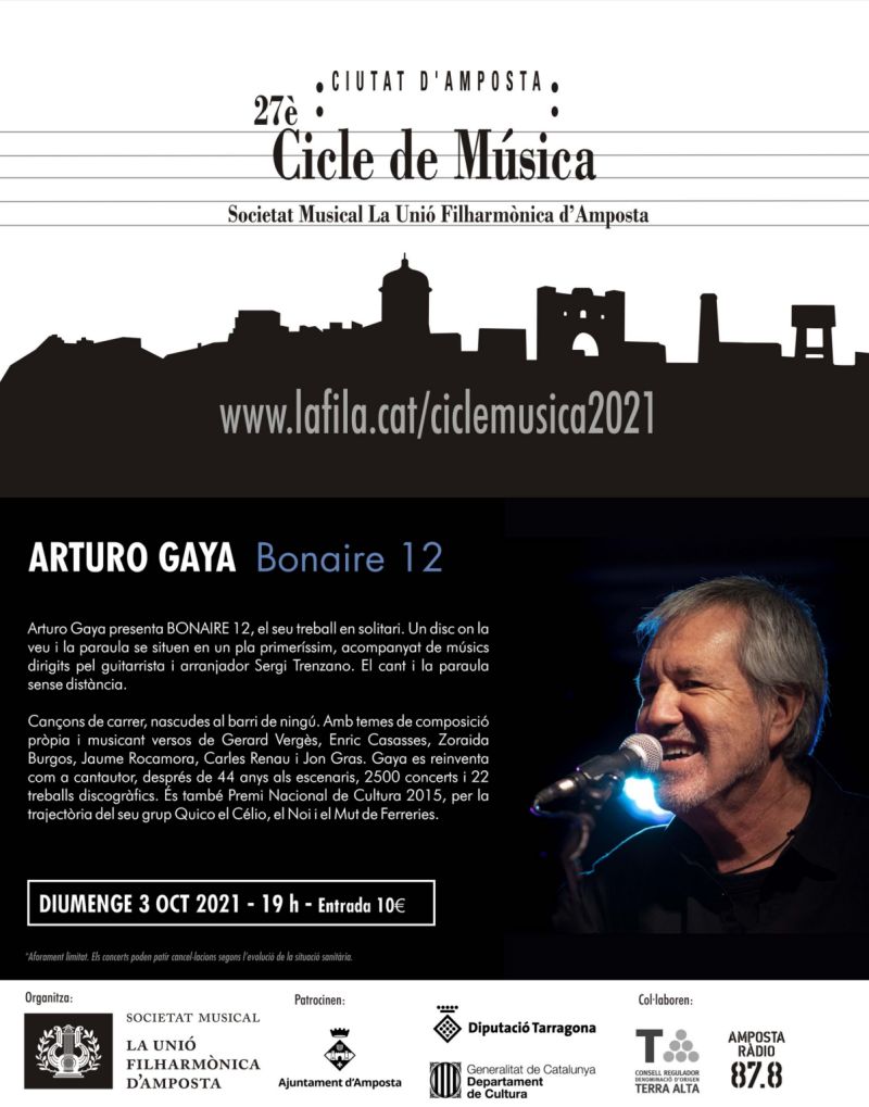 27 Cicle de Msica Ciutat d’Amposta: Arturo Gaya presenta el seu disc Bonaire 12