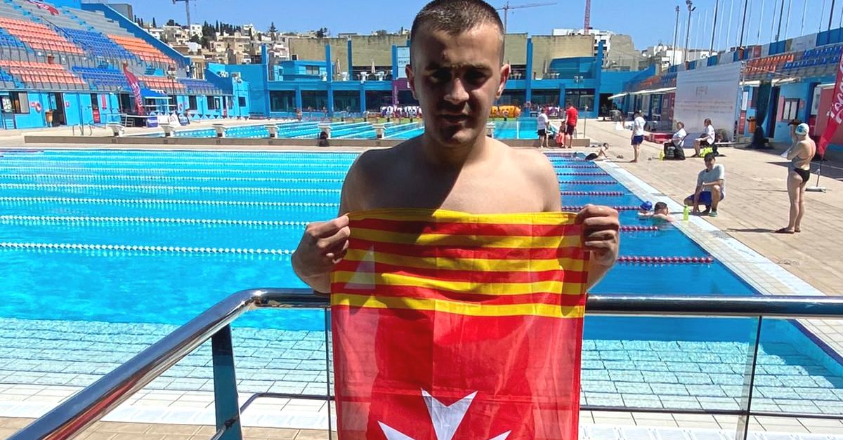 El nedador ampost� David Picot, medalla d�or en els  25 metres crol als Special Olympics Malta 22