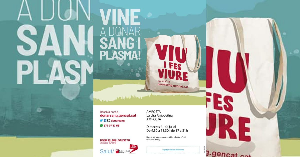 Vine a donar sang i plasma