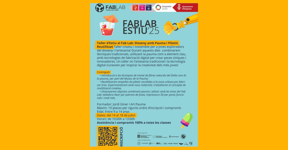FabLab Estiu25: Taller dEstiu. Disseny amb pauma i plstic reutilitzat