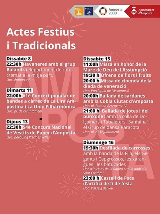 Amposta presenta una programaci� de Festes Majors amb 200 actes, grans concerts i l&rsquo;eclipsi com a protagonista | Amposta.info