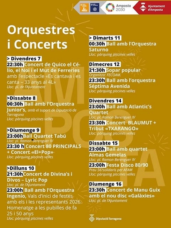 Amposta presenta una programaci� de Festes Majors amb 200 actes, grans concerts i l&rsquo;eclipsi com a protagonista | Amposta.info