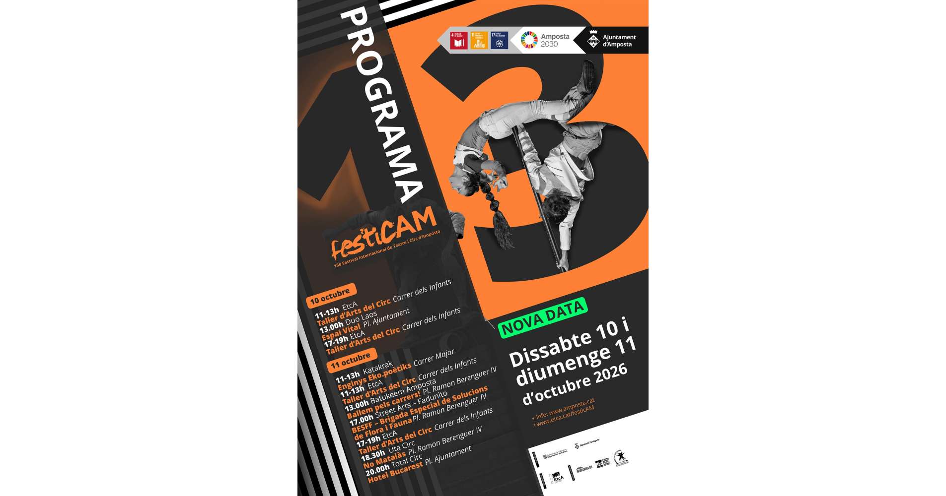 El FesticAM reprograma els espectacles suspesos per la pluja per als dies 10 i 11 d�octubre