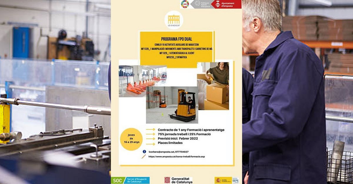 L�Ajuntament d�Amposta ofereix formaci� i treball a 14 joves amb el programa Formaci� Professional i Ocupacional Dual