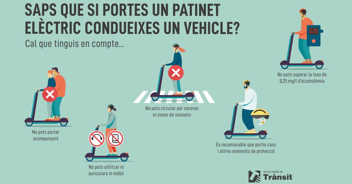�Saps que si portes un patinet el�ctric condueixes un vehicle?�, nou material de conscienciaci� adre�at als joves