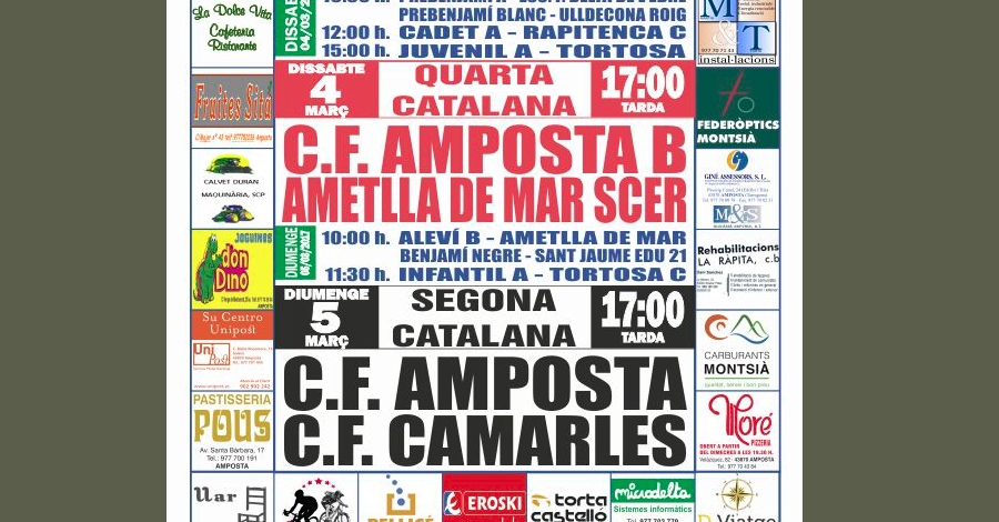 Futbol: CF AMPOSTA B  AMETLLA DE MAR SCER