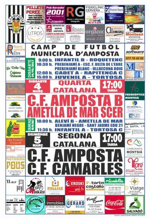 Futbol: CF AMPOSTA B  AMETLLA DE MAR SCER