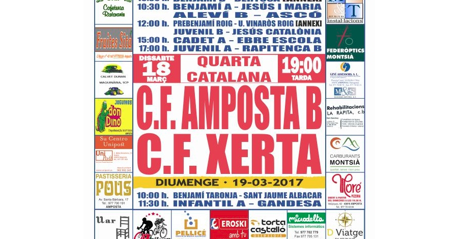 Futbol: CF AMPOSTA - CE XERTA