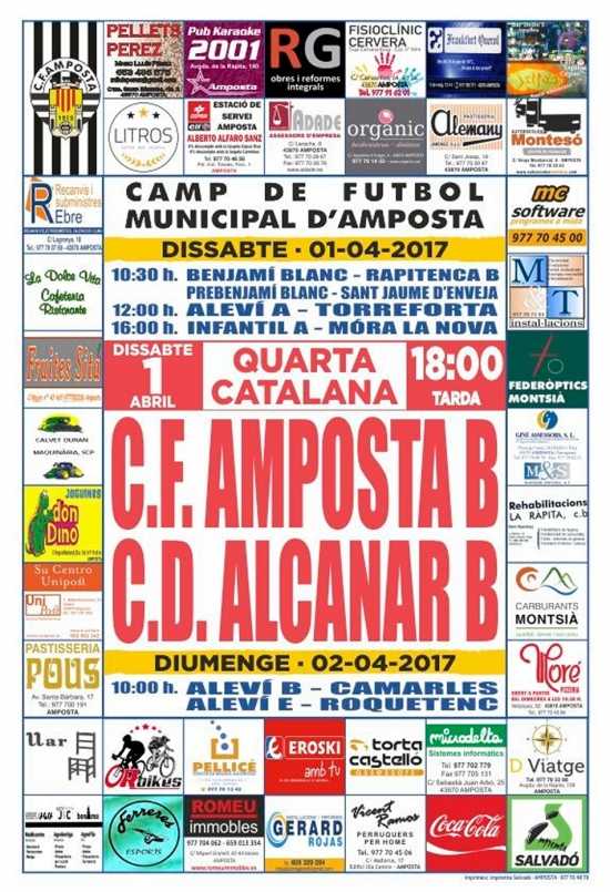 Futbol: CF AMPOSTA B CD ALCANAR B 