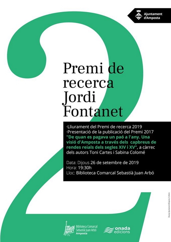 Lliurament del Premi de recerca Jordi Fontanet