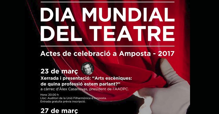 L�actor �lex Casanovas ser� l�encarregat de llegir el manifest del Dia Mundial del Teatre a Amposta