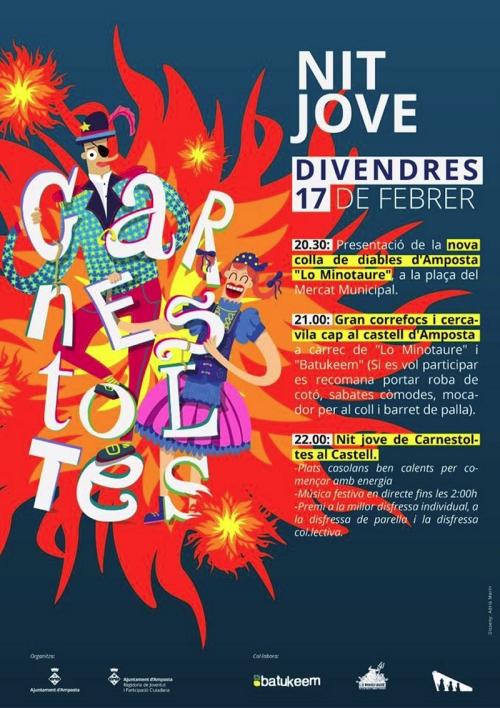 Nit jove de carnestoltes, amb botifarrada popular i lanimaci de grups musicals