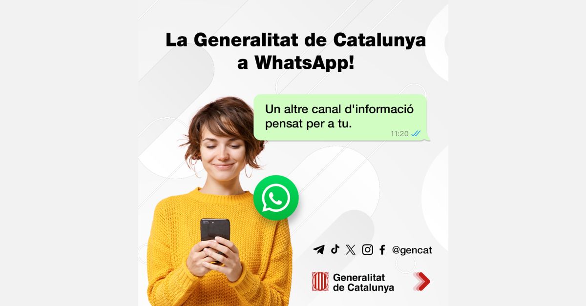 La Generalitat obre un canal a WhatsApp per ser m�s a prop de la ciutadania