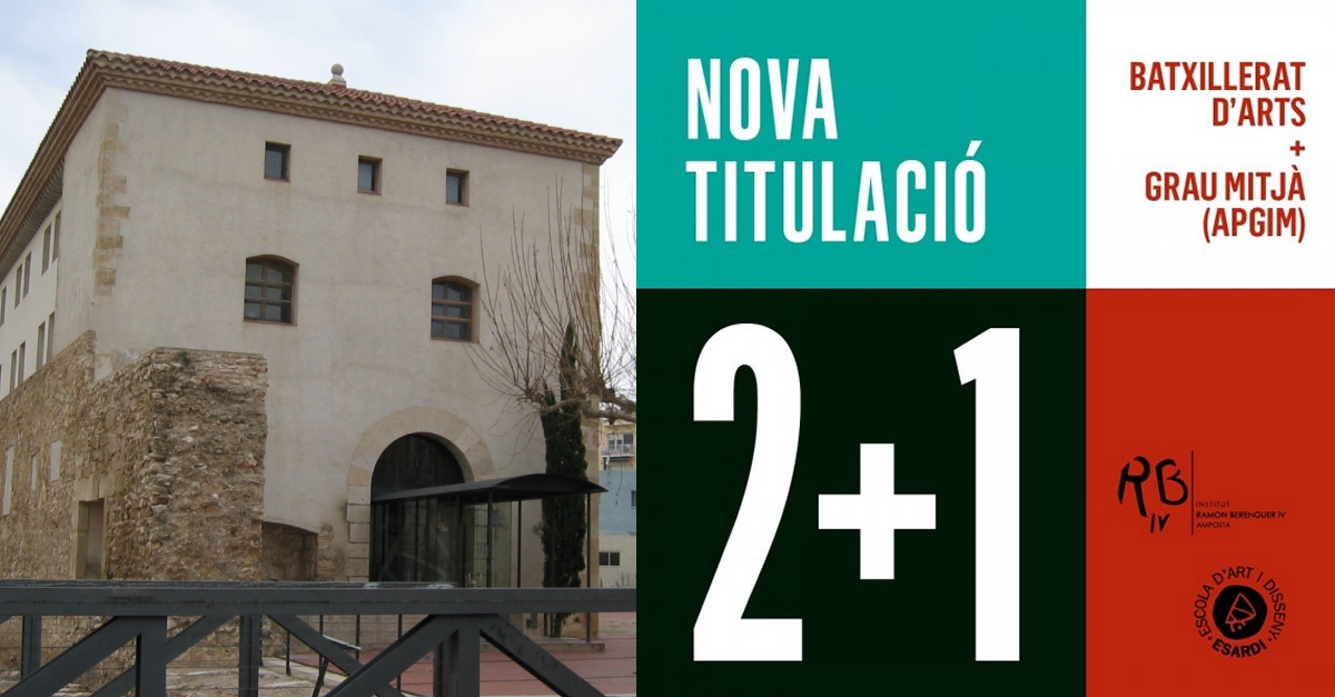 Esardi i l�Institut Ramon Berenguer IV impartiran la titulaci� doble de batxillerat d�arts i el cicle d�Assist�ncia al Producte Gr�fic Impr�s