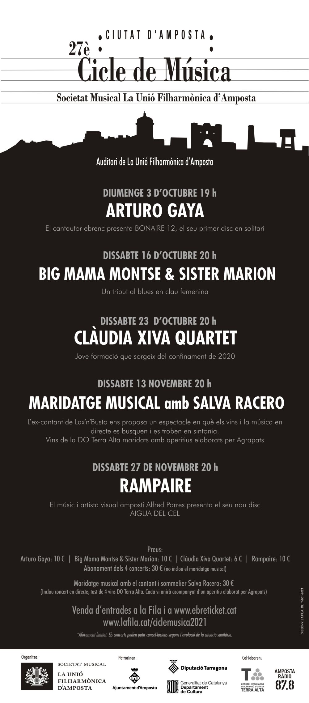 La Fila presenta la programaci� del Cicle de M�sica Ciutat d�Amposta