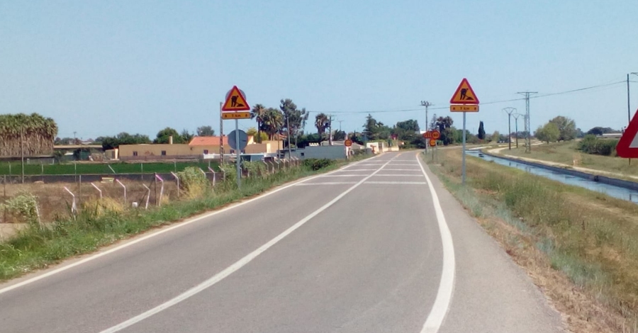 Obres de millora a la carretera TV-3408 que uneix Amposta i Sant Carles de la R�pita