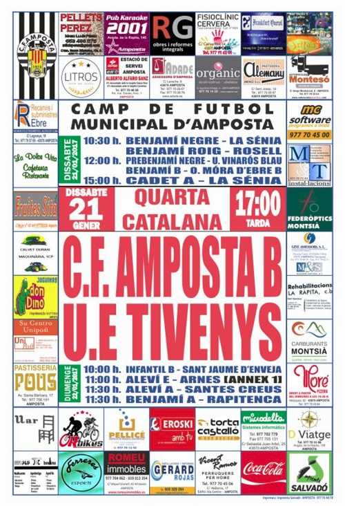 Futbol: CF AMPOSTA B - UE TIVENYS - Quarta Catalana