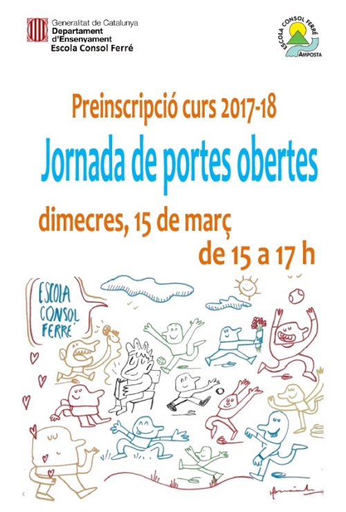 Jornada de portes obertes Escola Consol Ferr. Preinscripci curs 2017-2018