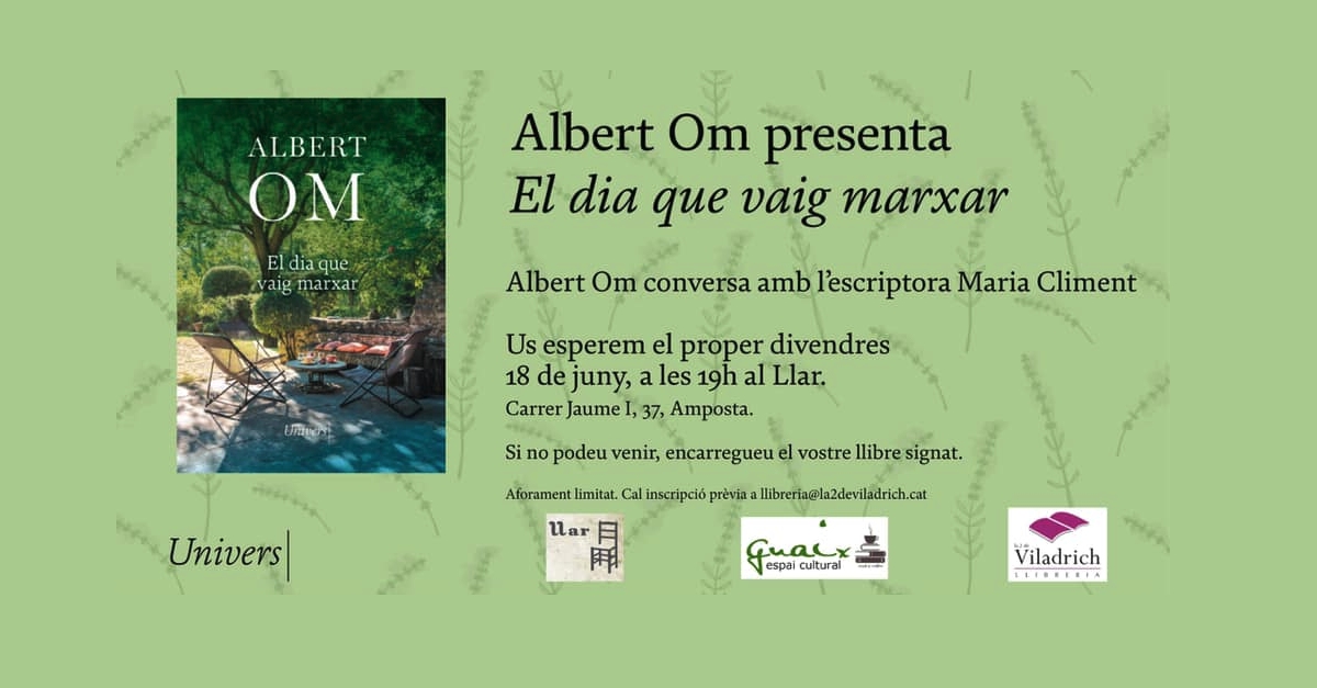 Albert Om presenta el seu llibre El dia que vaig marxar