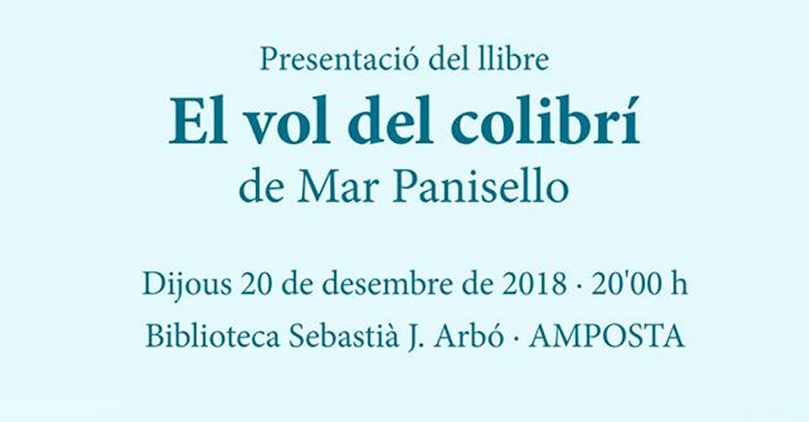 Presentaci del llibre El vol del colibr de Mar Panisello