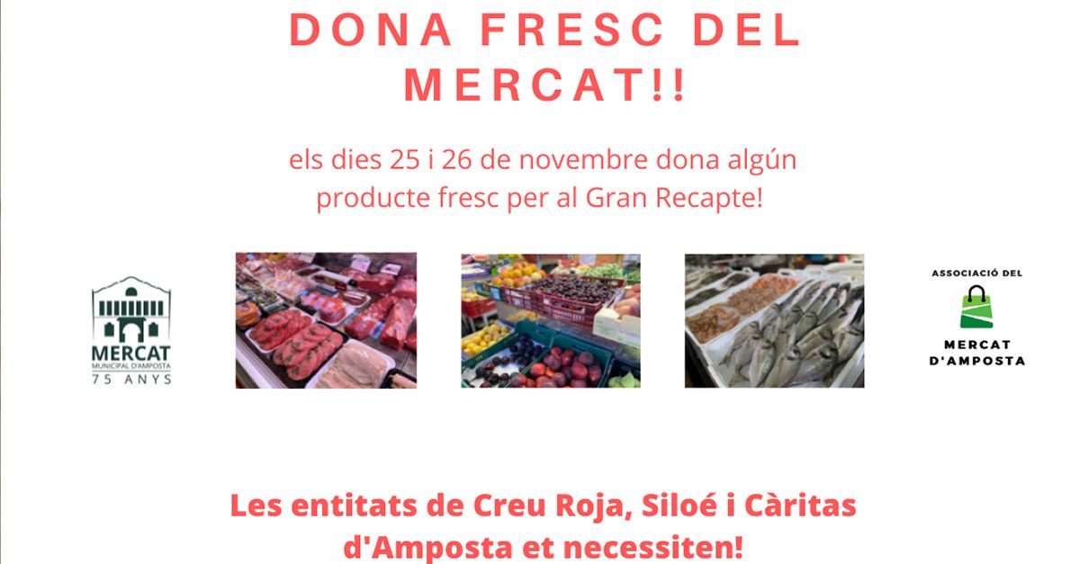 El Mercat Municipal organitza un recapte de productes frescos el 25 i 26 de novembre