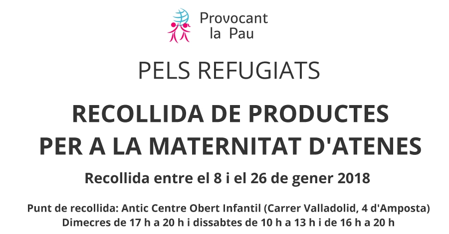 Campanya de recollida de productes per a la maternitat d&rsquo;Atenes