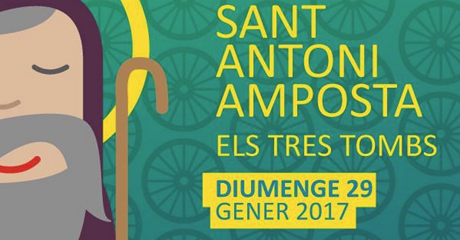 Celebraci de la festivitat de Sant Antoni. Recorregut dels Tres Tombs pels carrers dAmposta