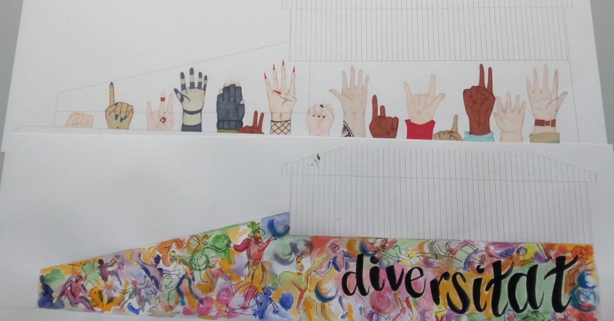 Sofia Cherta, guanyadora del Primer Concurs d�Art Mural Amposta Ciutat Diversa