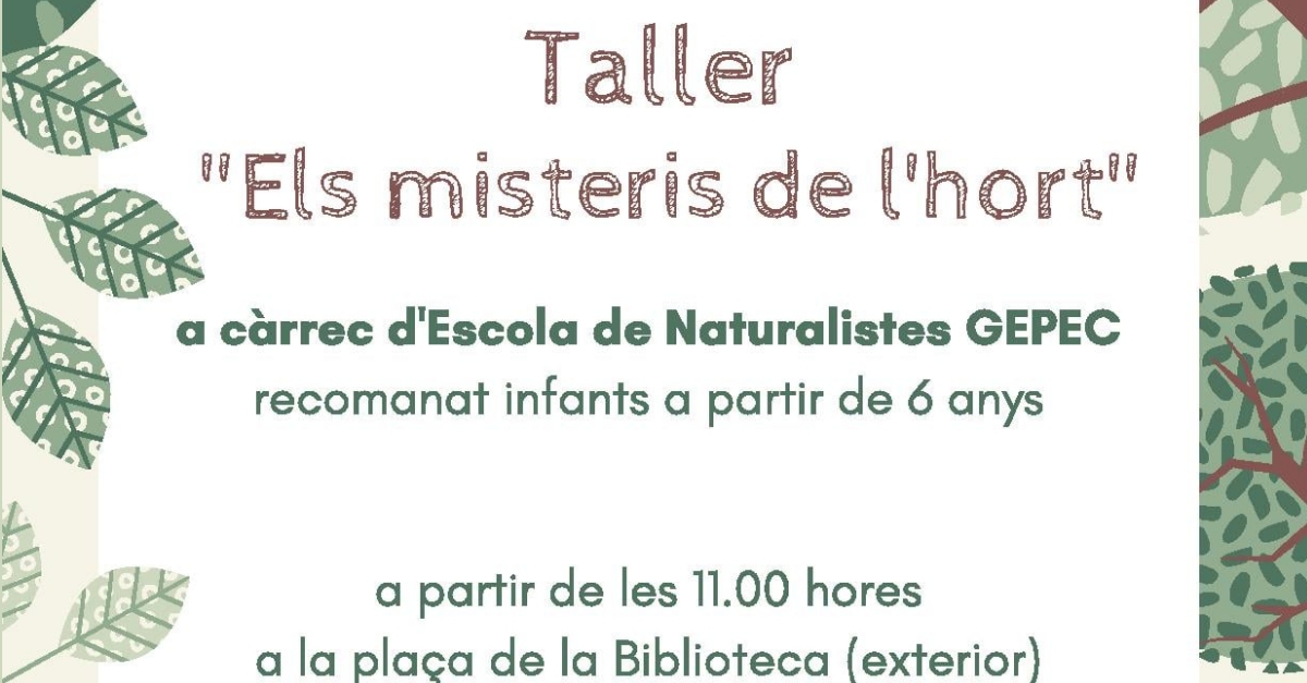 Taller "Els misteris de lhort". Activitat Edunauta