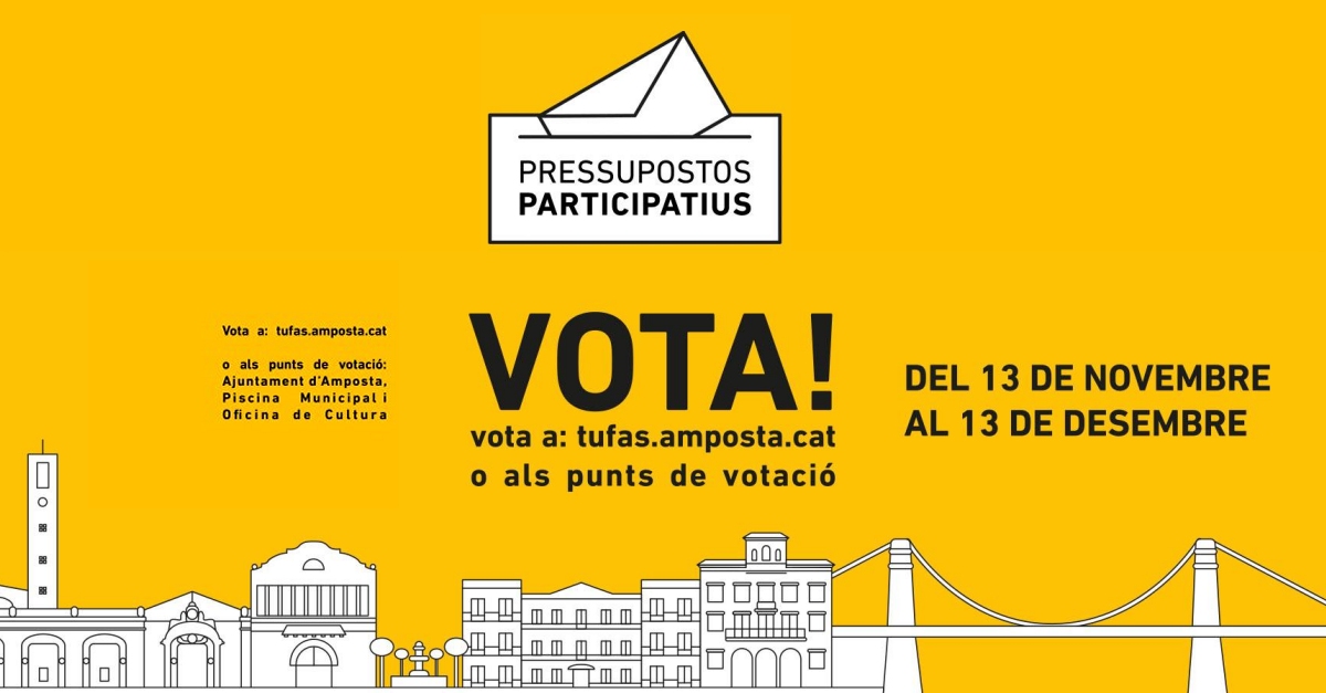 Arranca la fase de votaci� dels pressupostos participatius Tu fas Amposta! 2020-2021